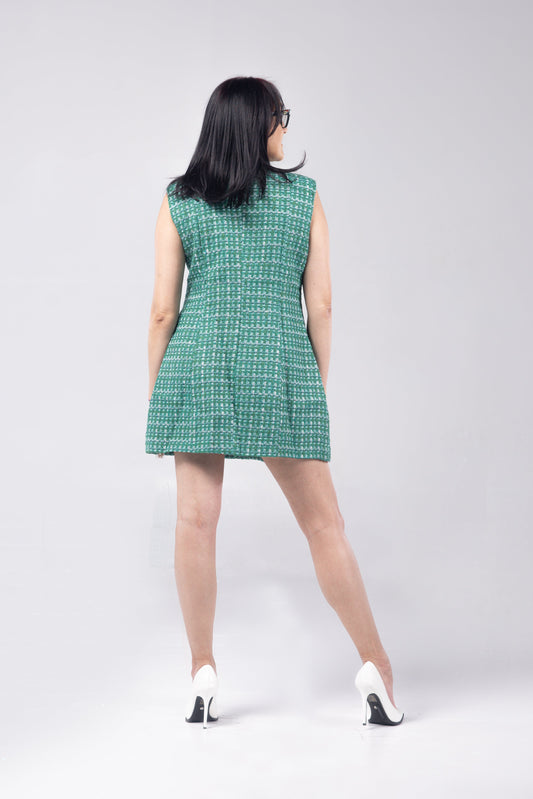 Old Money A-Line Tweed Dress