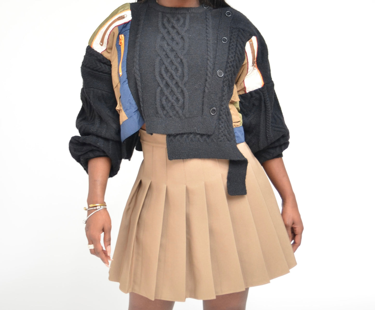 Rebel Remix Knit Button Oversized Sweater