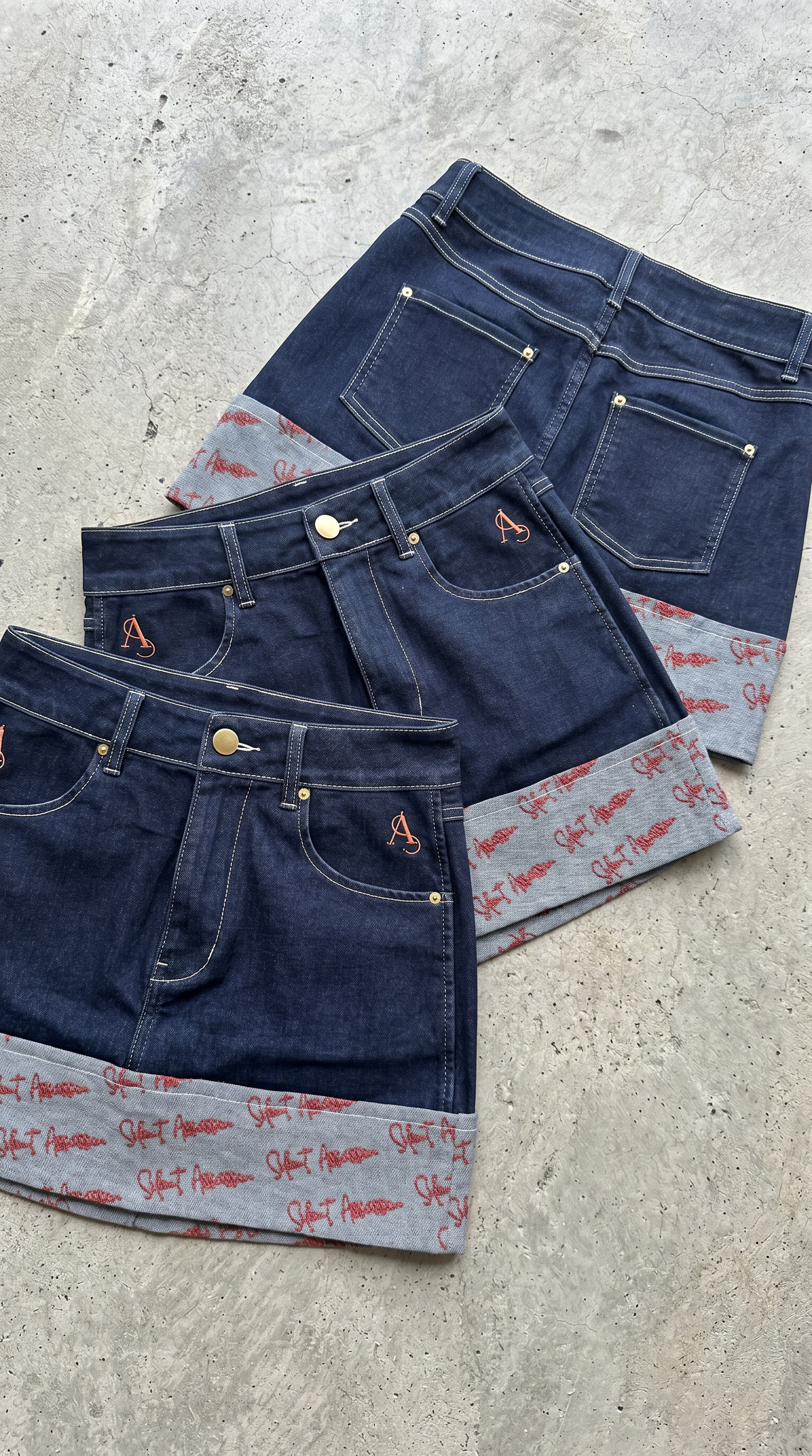 Signature Stitch Denim Skirt