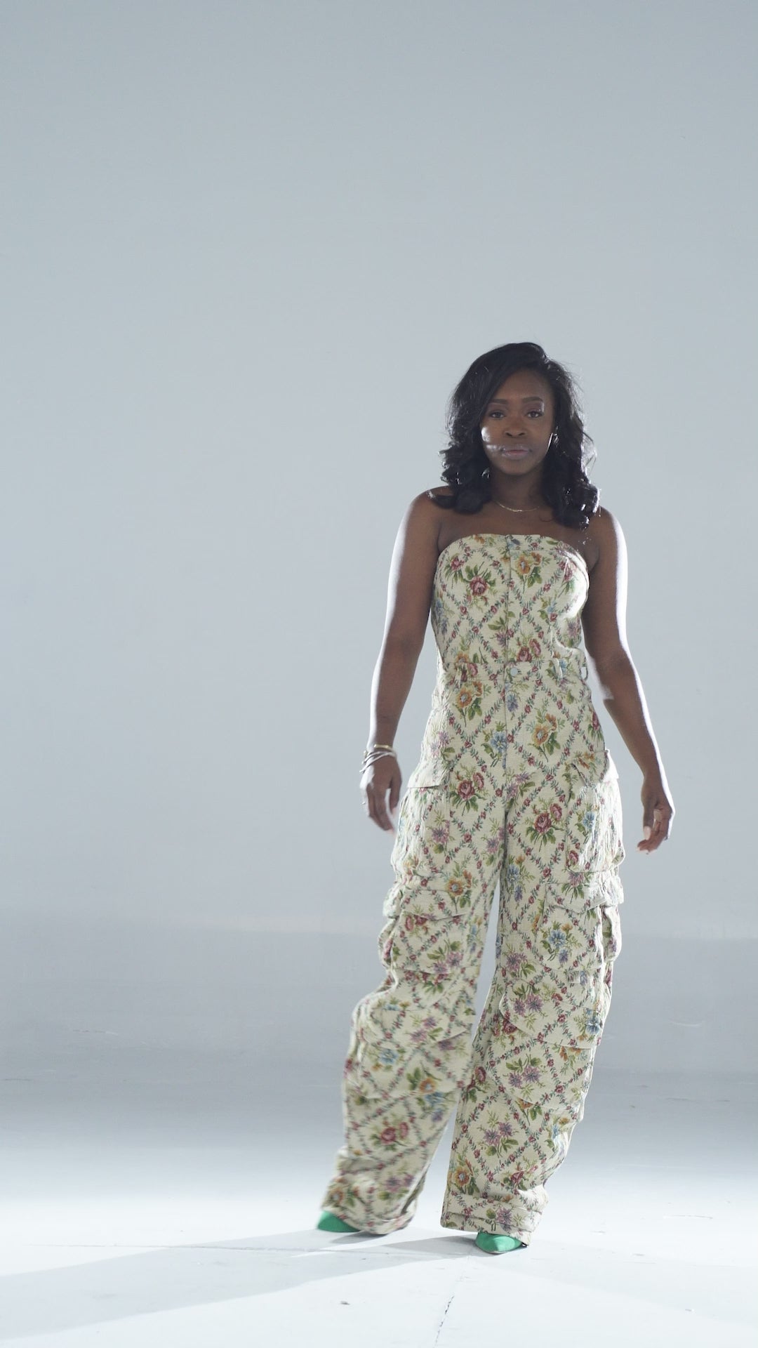 Whimsical Floral Oversized Cargo Jumpsuit – Silent ASSASSIN