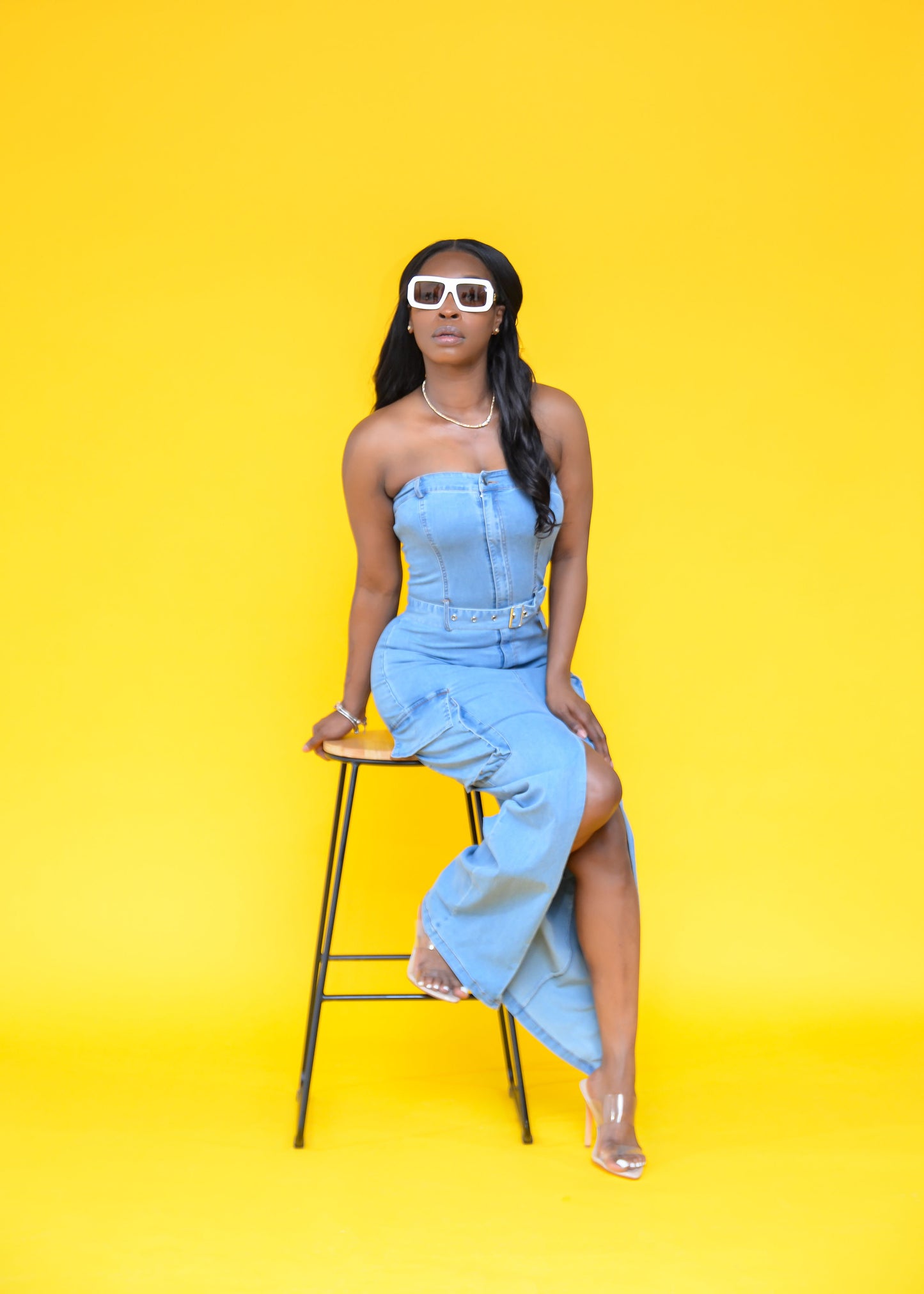 Blue Skies Maxi Jean Dress